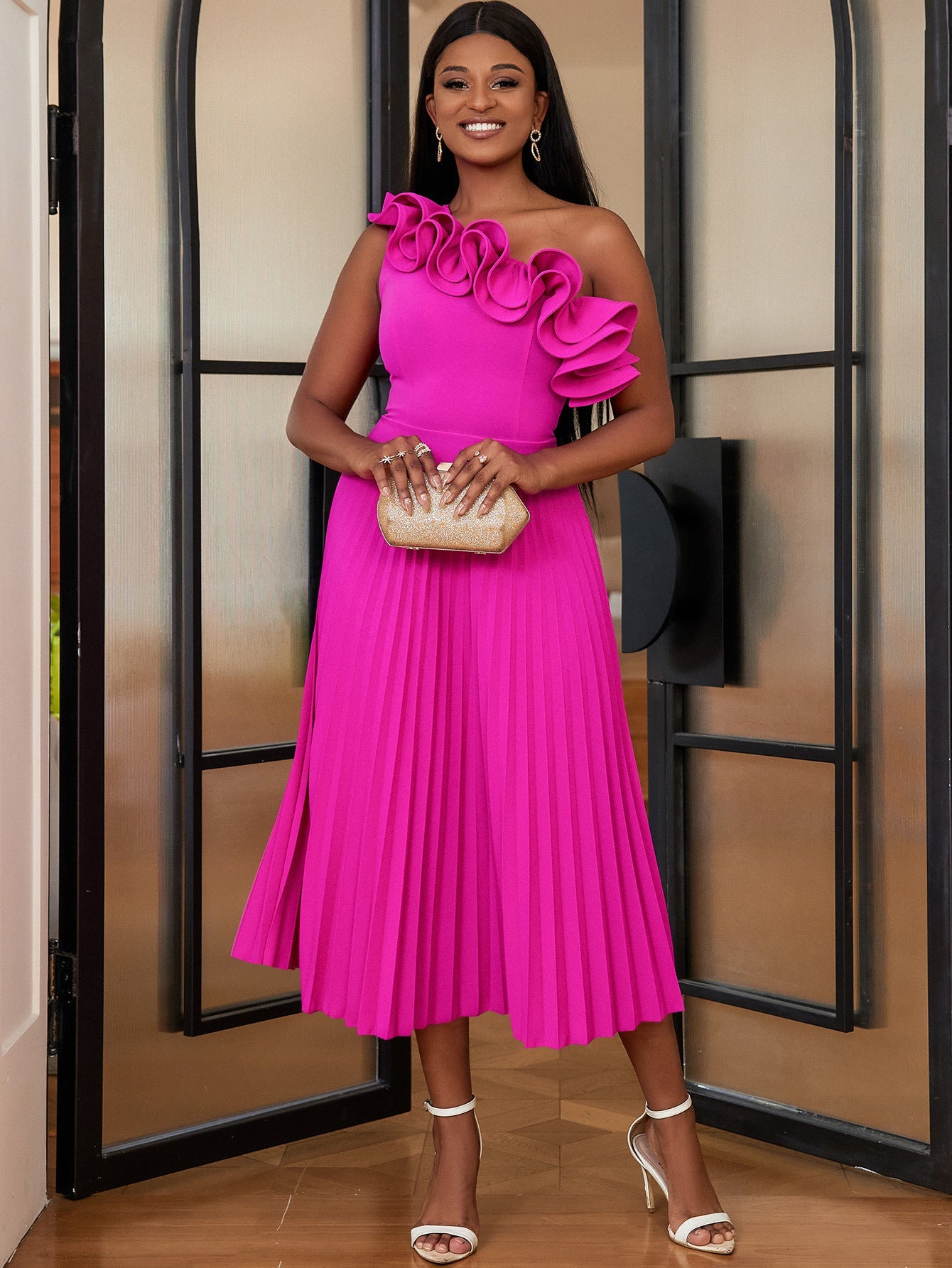 Adi™ - Couture asymmetrische one-shoulder avondjurk