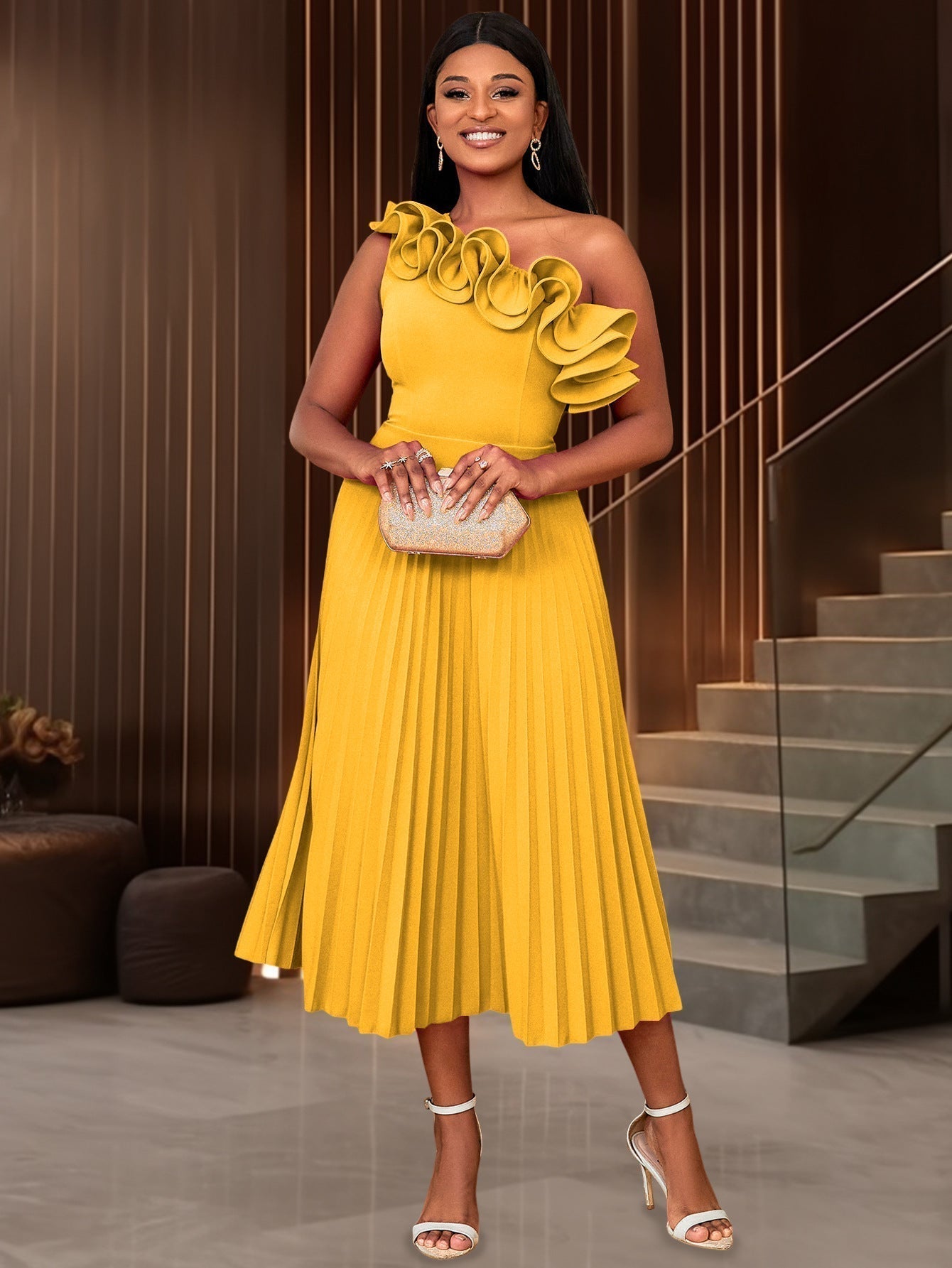Adi™ - Couture asymmetrische one-shoulder avondjurk