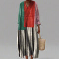 Karin™ – Gestreepte maxi-jurk met colourblock-ontwerp