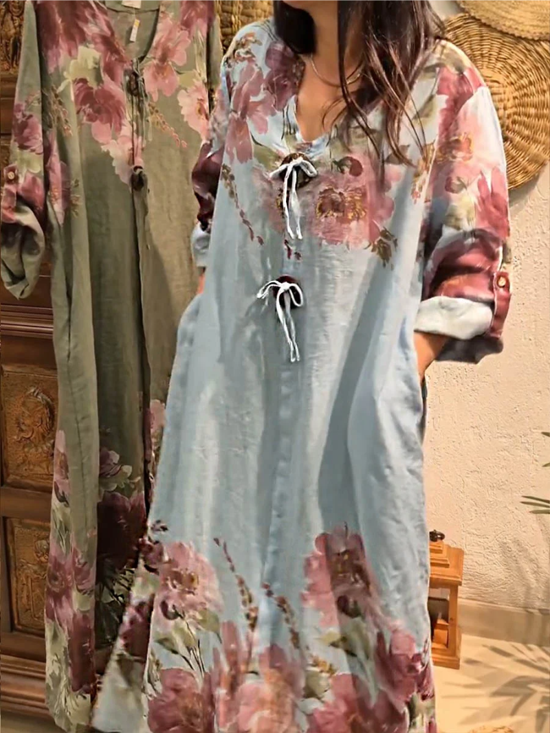 Sierla™ – Lange jurk met bloemenprint