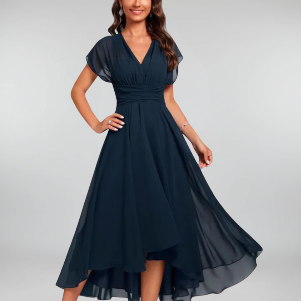 Enid™ – Vloeiende en elegante avondjurk met V-hals