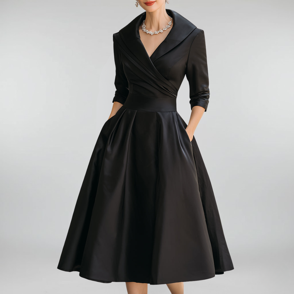 Lea™ – Elegante midi-jurk met subtiele glans