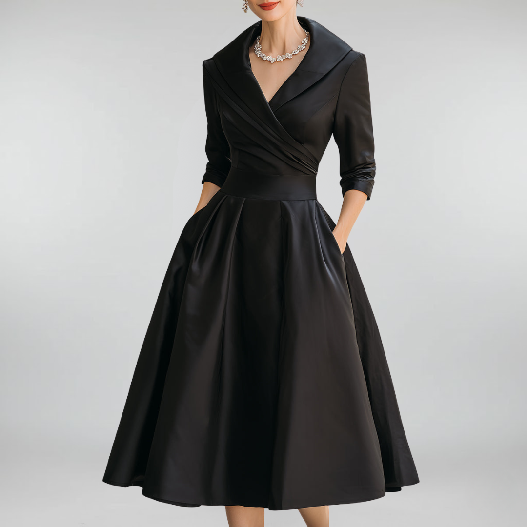 Lea™ – Elegante midi-jurk met subtiele glans
