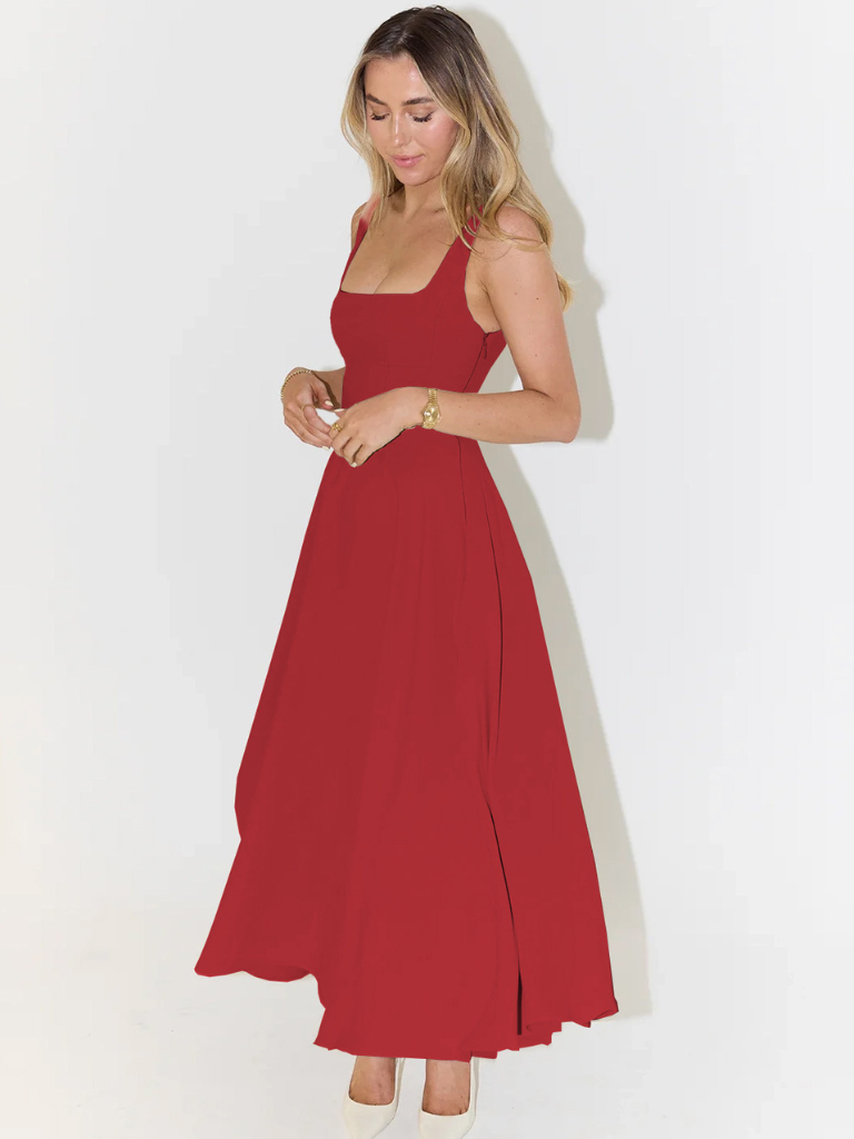 Julia | Elegante midi-jurk met vierkante hals