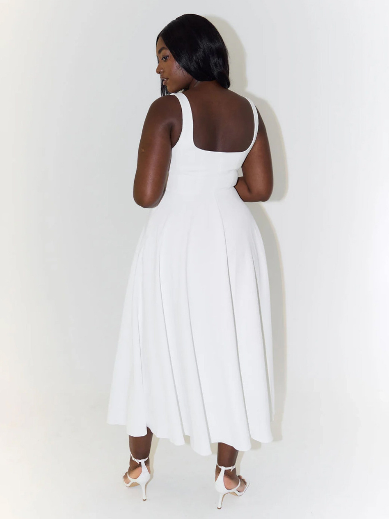 Julia | Elegante midi-jurk met vierkante hals