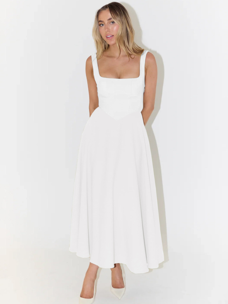 Julia | Elegante midi-jurk met vierkante hals