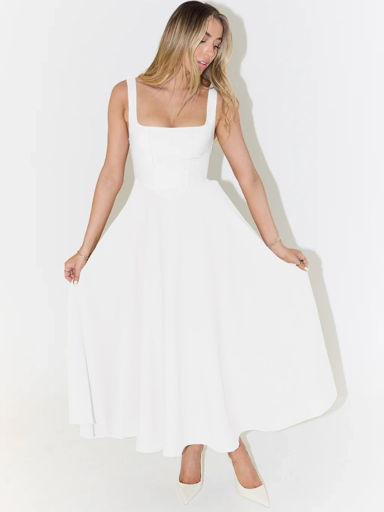Julia | Elegante midi-jurk met vierkante hals