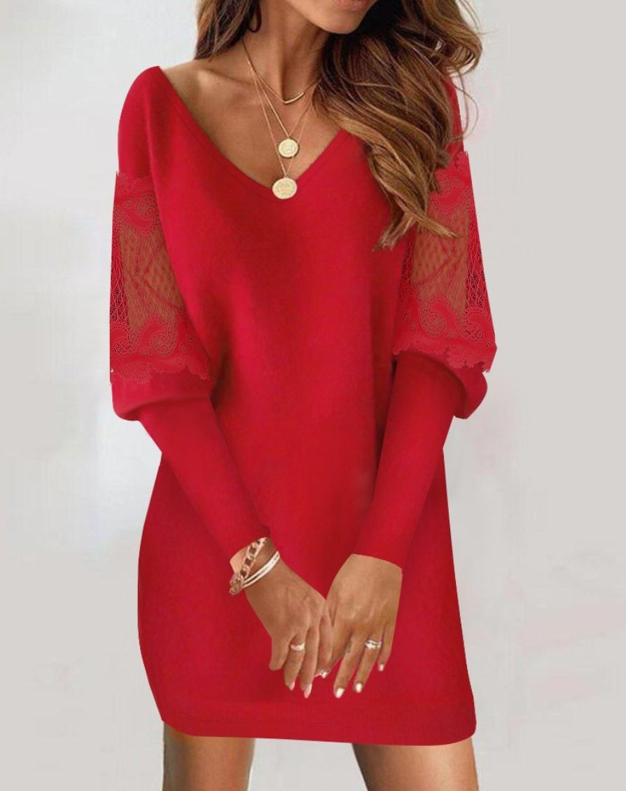 Alory™ – Elegante kanten jurk met V-hals