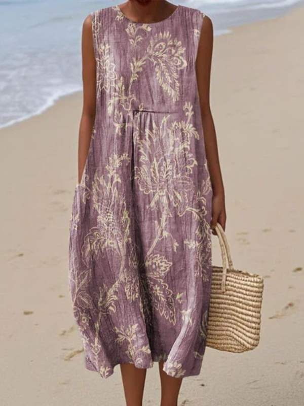 Celine™ – Alledaagse zomerse midi-jurk met strikdetail