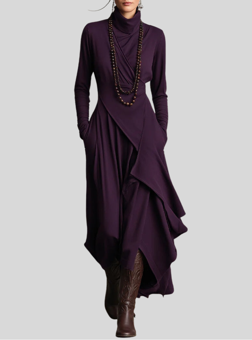 Moya™ – Elegante maxi-jurk met col