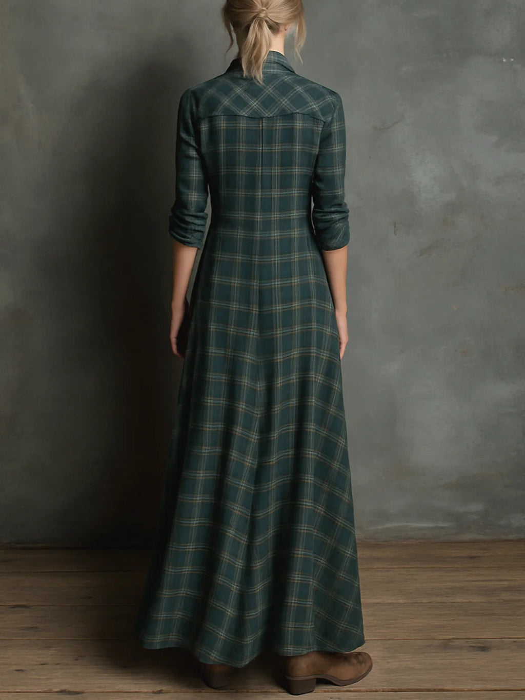 Devine™ – Lange jurk met groene ruit