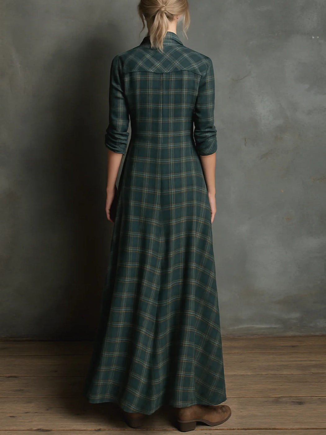 Devine™ – Lange jurk met groene ruit