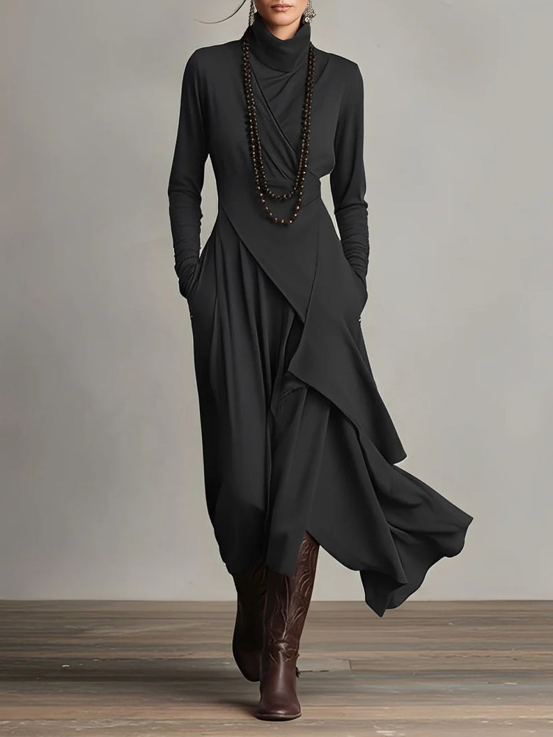 Moya™ – Elegante maxi-jurk met col