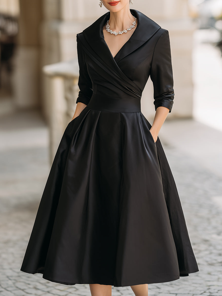 Lea™ – Elegante midi-jurk met subtiele glans