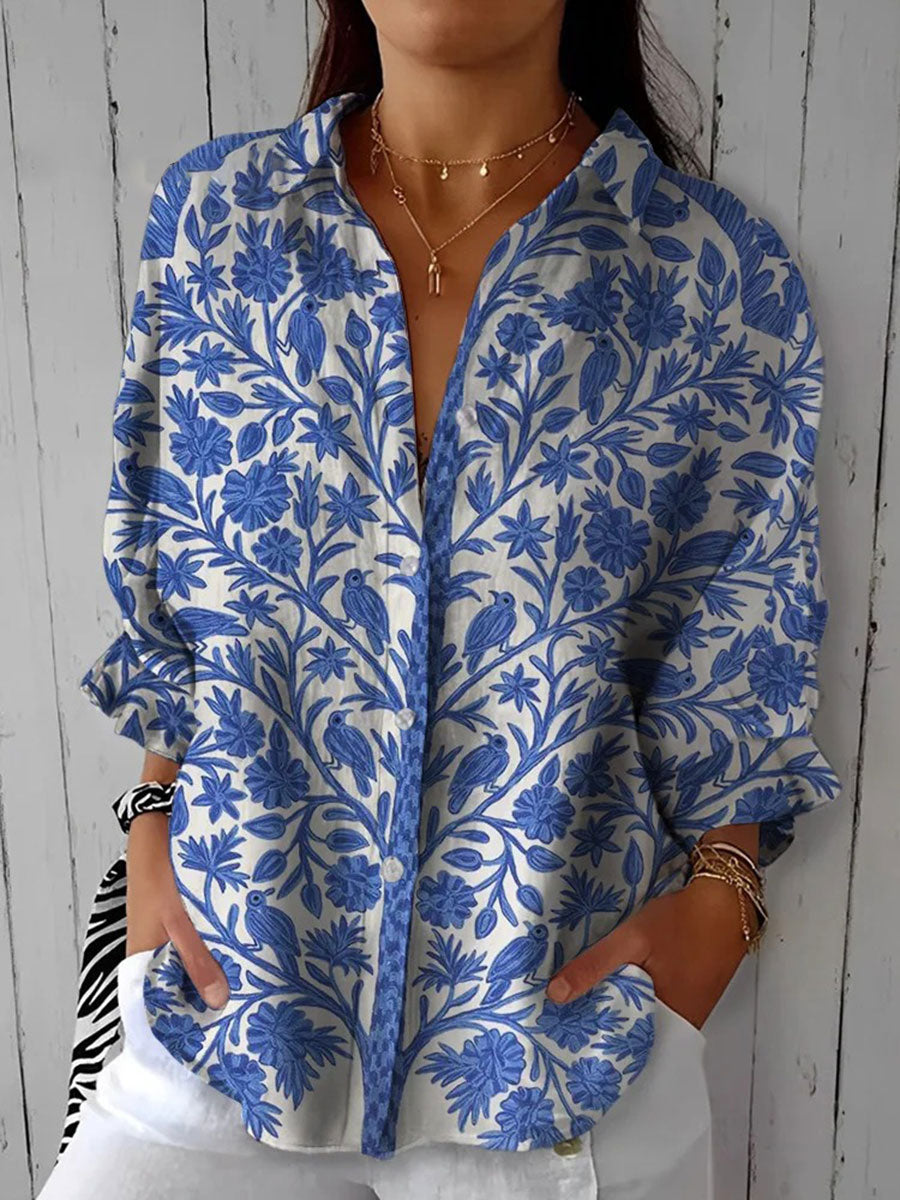 Frederikke | Blauwe Tuin Blouse