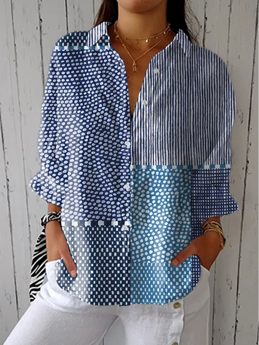 Fiora | Oceaan Patchwork Blouse