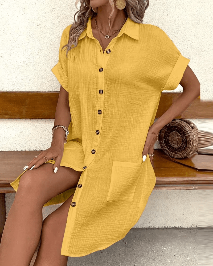 Luz™ – Comfortabele blousejurk met knopen