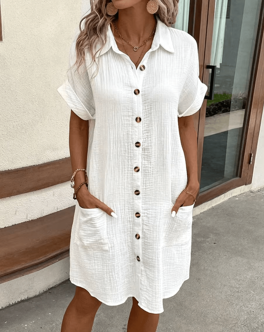 Luz™ – Comfortabele blousejurk met knopen