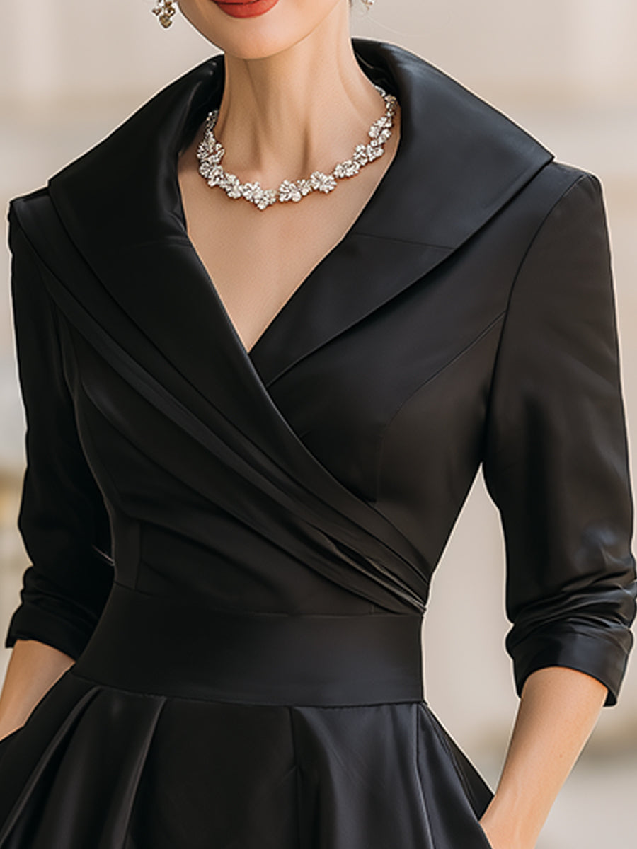 Lea™ – Elegante midi-jurk met subtiele glans