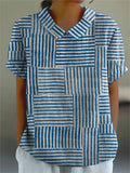 Amelia | Gestreept Patchwork Shirt