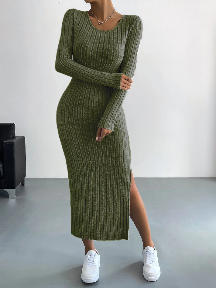 Luxe™ – Geribbelde bodycon jurk met lange mouwen