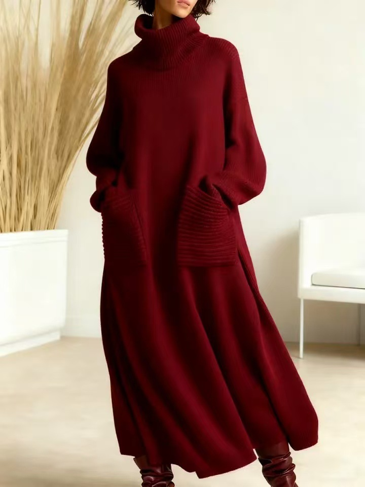 Glenda™ – Oversized gebreide jurk met col voor dames