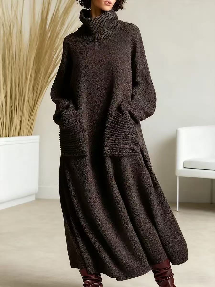 Glenda™ – Oversized gebreide jurk met col voor dames