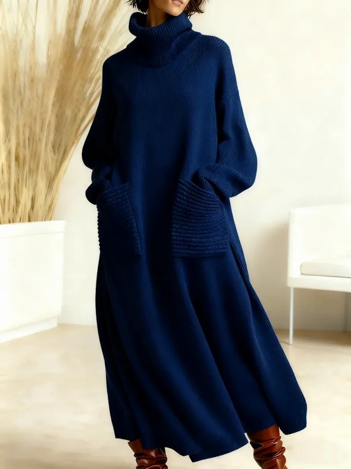 Glenda™ – Oversized gebreide jurk met col voor dames
