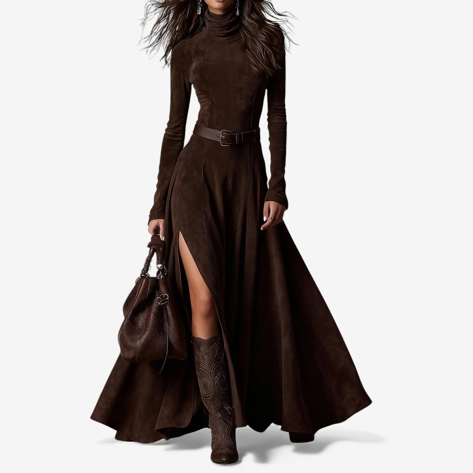 Belinda™ – Elegante lange jurk met vloeiend silhouet