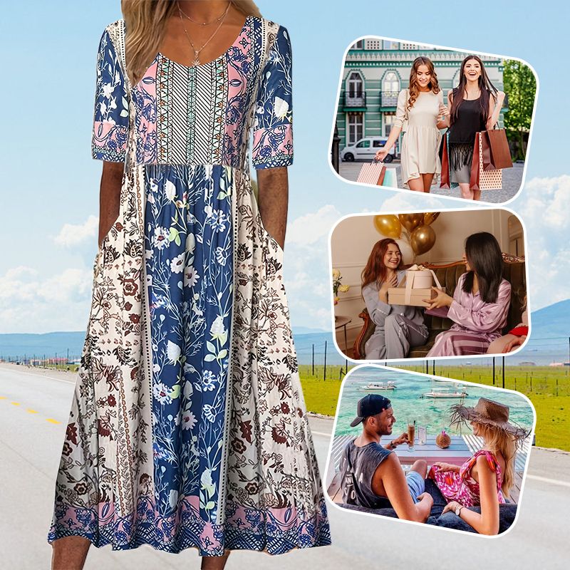 Sandra™ – Elegante boho-jurk met print voor dames